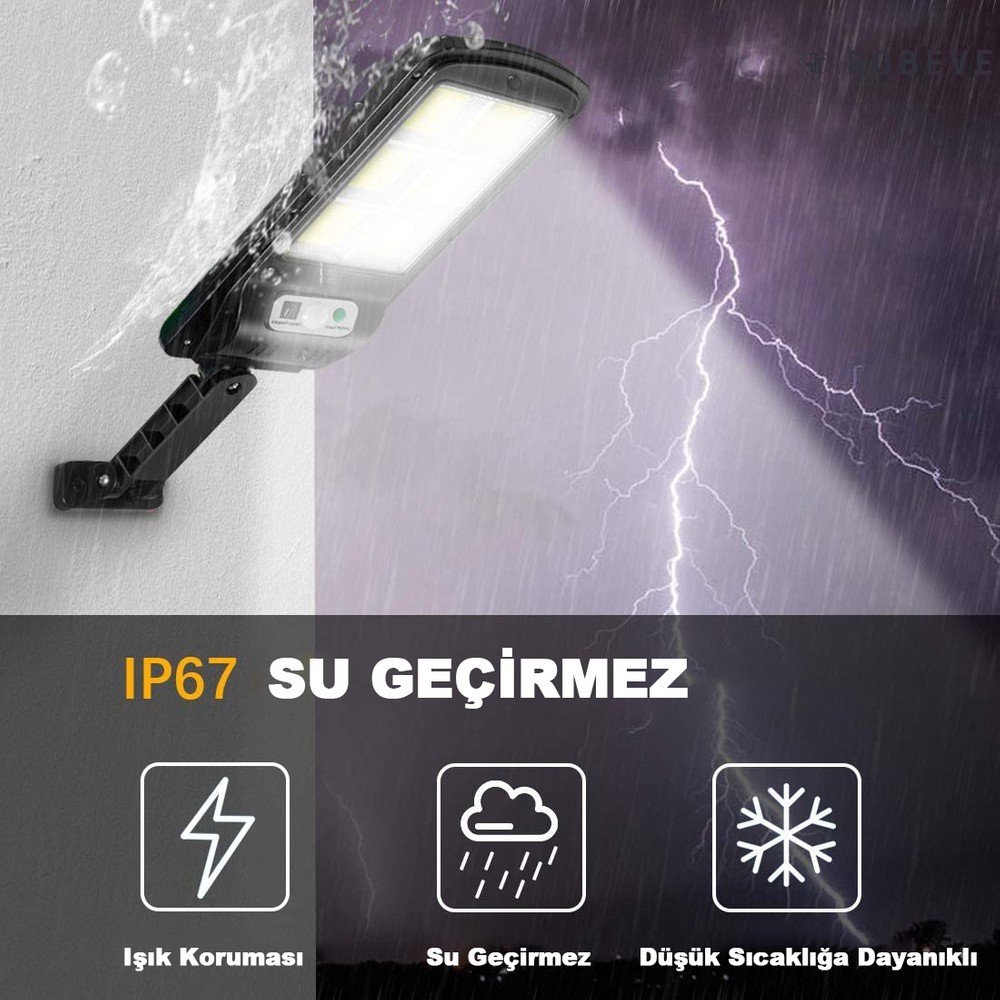  Solar Güneş Enerjili Bahçe LED Aydınlatma 120 LED Uzaktan Kumandalı Hareket Sensörlü Gece Sensörlü LED Işık