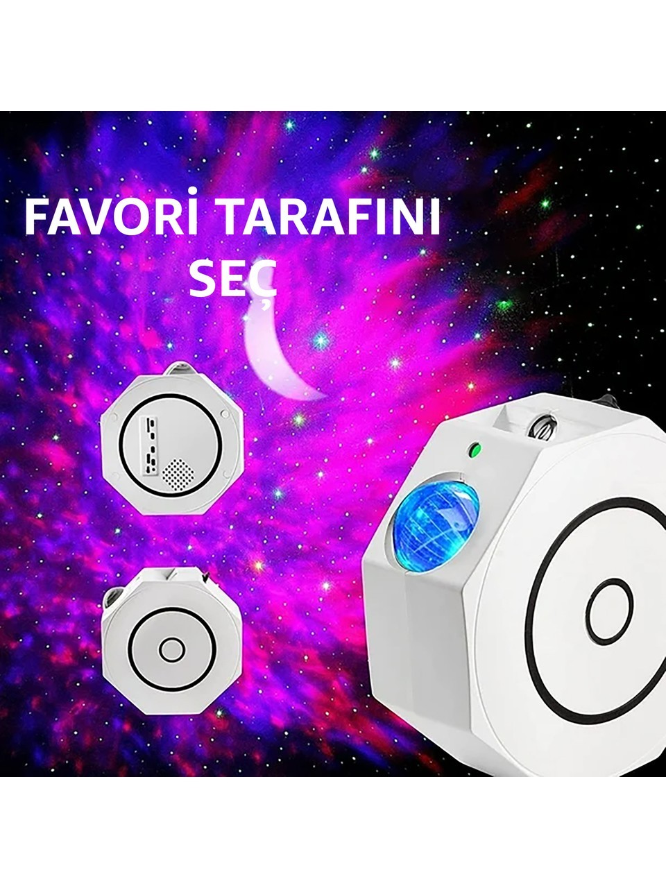 Altıgen Projektör Lamba – Galaxy Gece Lambası, Bluetooth Hoparlörlü, Renkli Yıldız Gökyüzü Projeksiyonu ile Geceyi Aydınlatın - Nebula Yıldız Gece Lambası Çocuk Gece Lambası