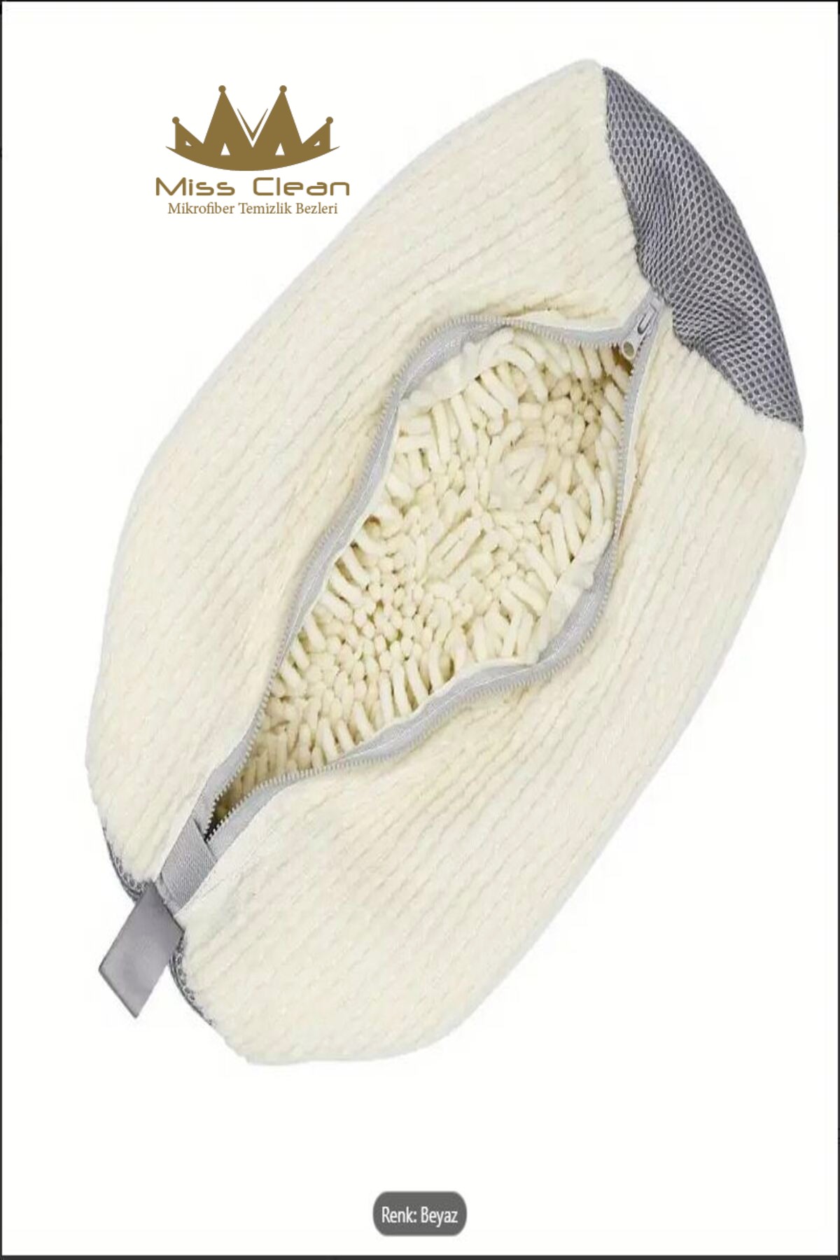 Ayakkabı Yıkama Çantası Özel Makarna Kumaş Fermuarlı Büyük Boy Mikrofiber Beyaz Renk