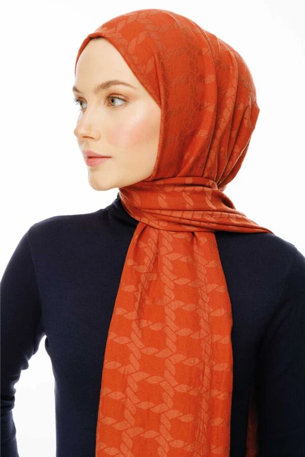Zincir Desen Pamuk Şal / Şeftali