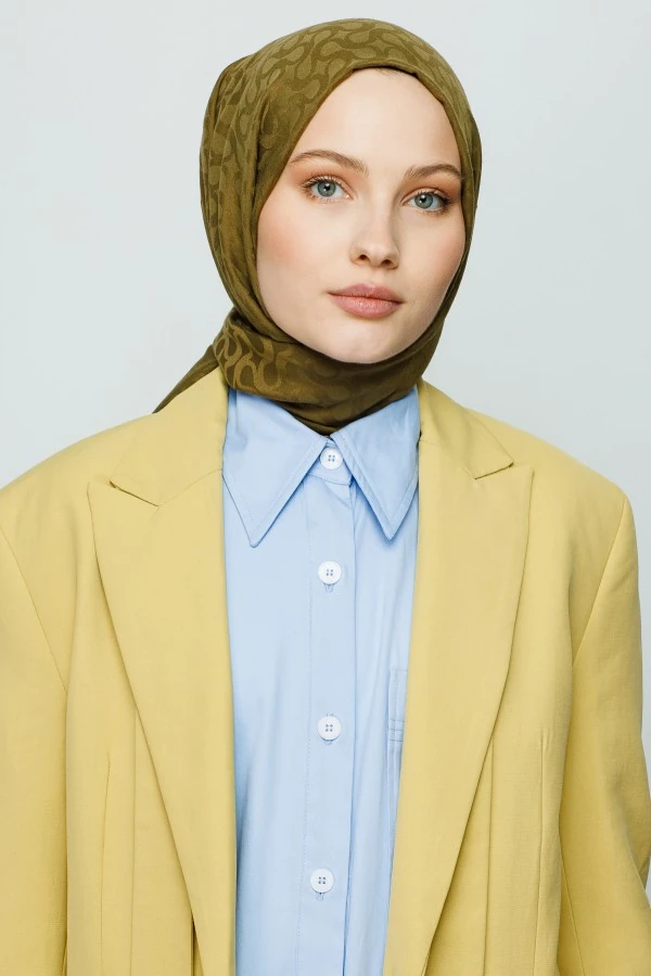 YAĞ YEŞİLİ BLOOM DESEN ŞAL