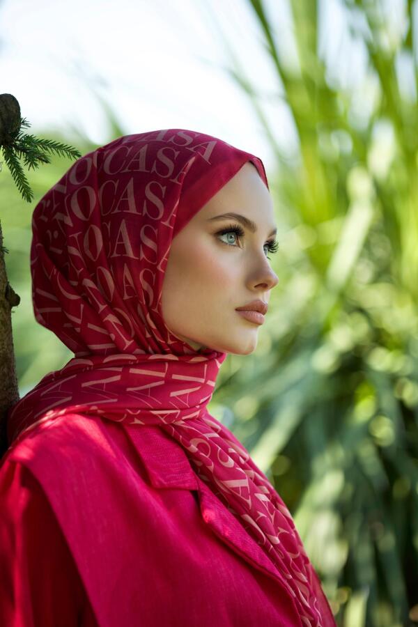 Monogram Desen Şal / Thulian Pink