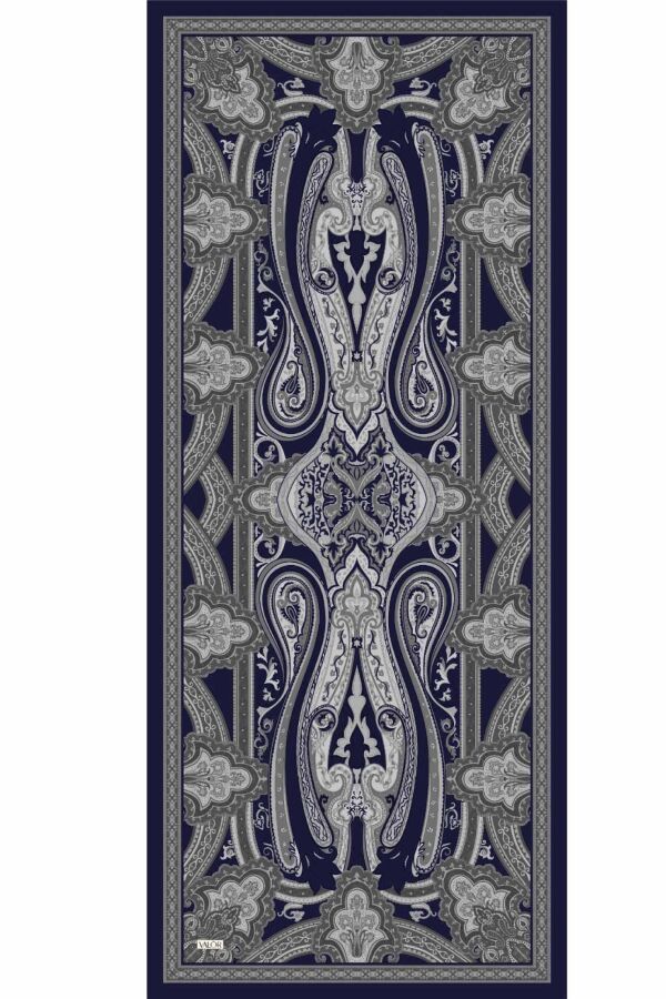 Retro Desen Şal / Lacivert