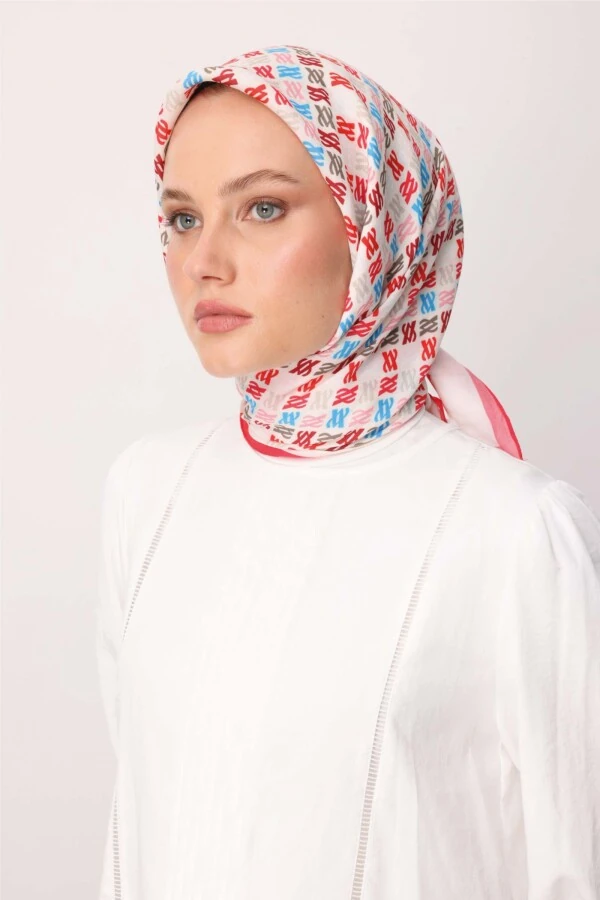 Floş Viskon Eşarp / Mercan