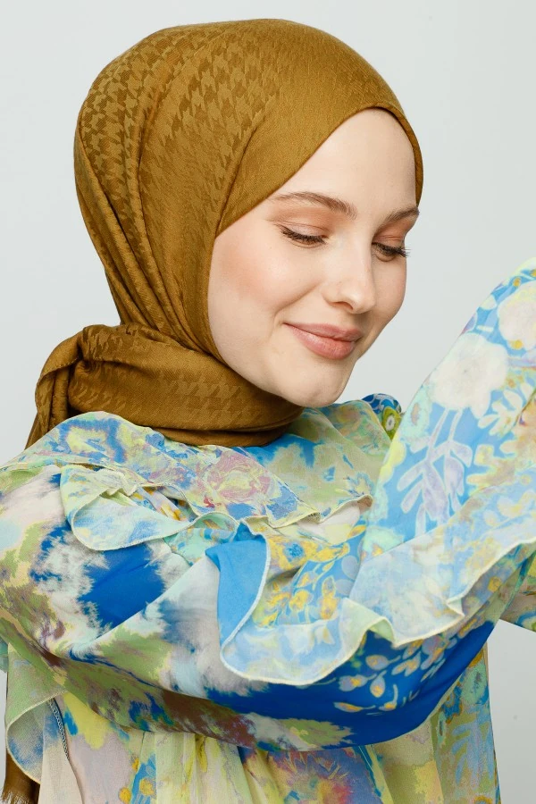 PAS YEŞİLİ KAZAYAĞI DESEN ŞAL