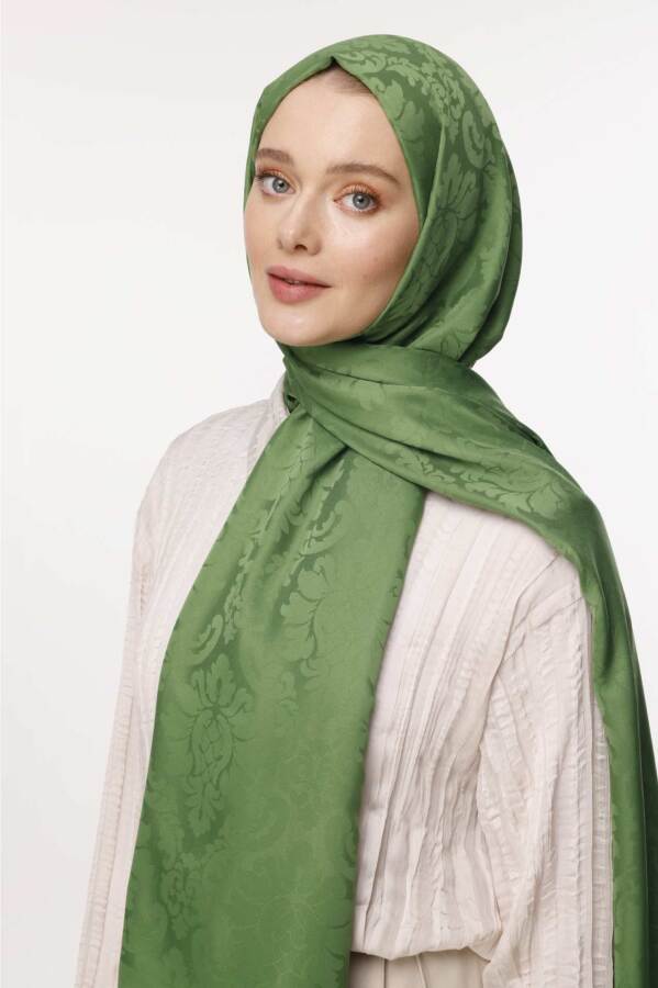 Brokar Desen Şal / Enginar yeşili