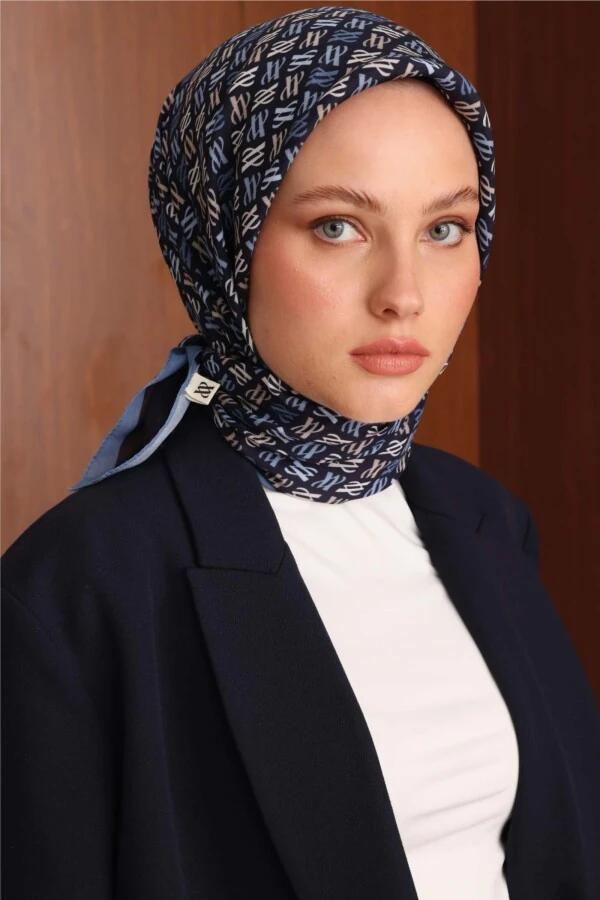 Floş Viskon Eşarp / Lacivert