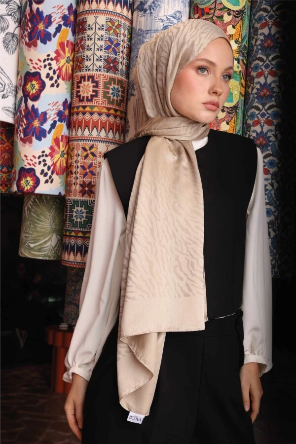 Zebra Desen Şal / Bej