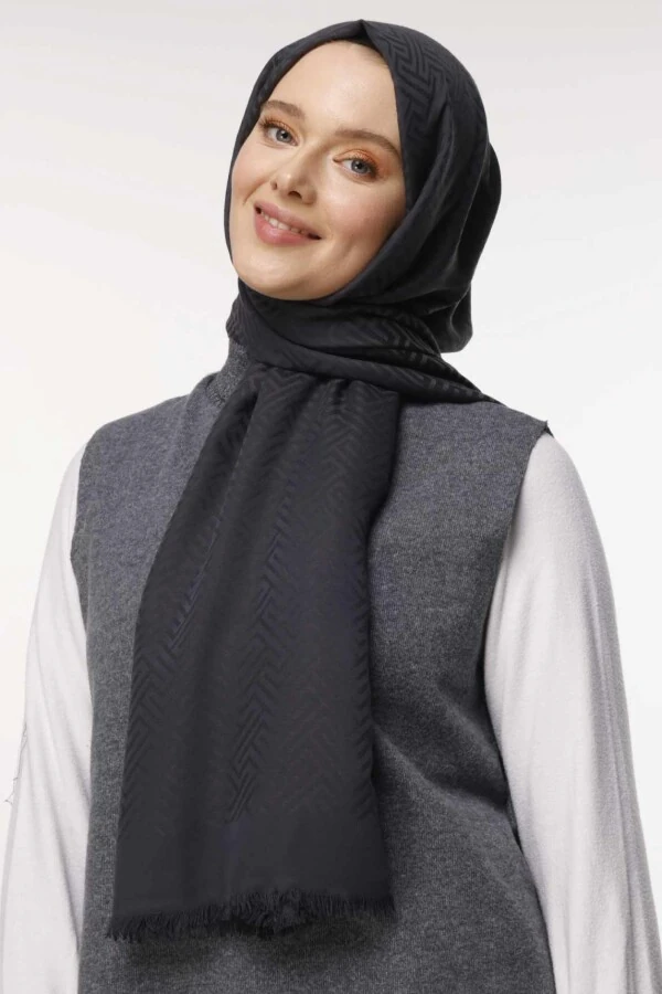 Labirent Desen Şal / Antrasit