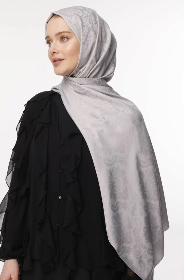 Brokar Desen Şal / Buz Gri