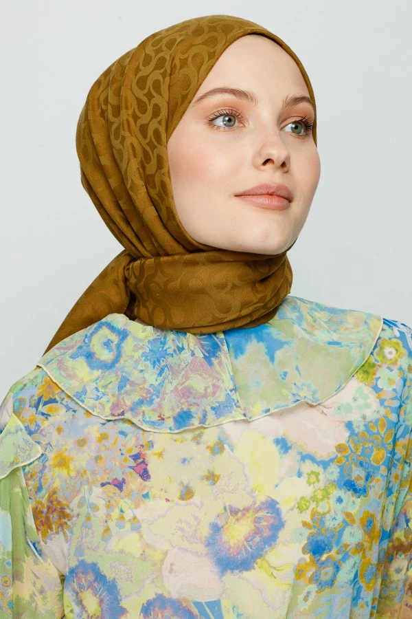 PAS YEŞİLİ BLOOM DESEN ŞAL