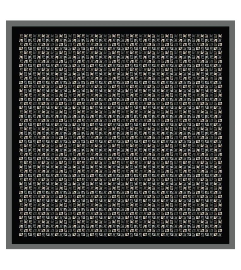 Floş Viskon Eşarp / Siyah-Gri