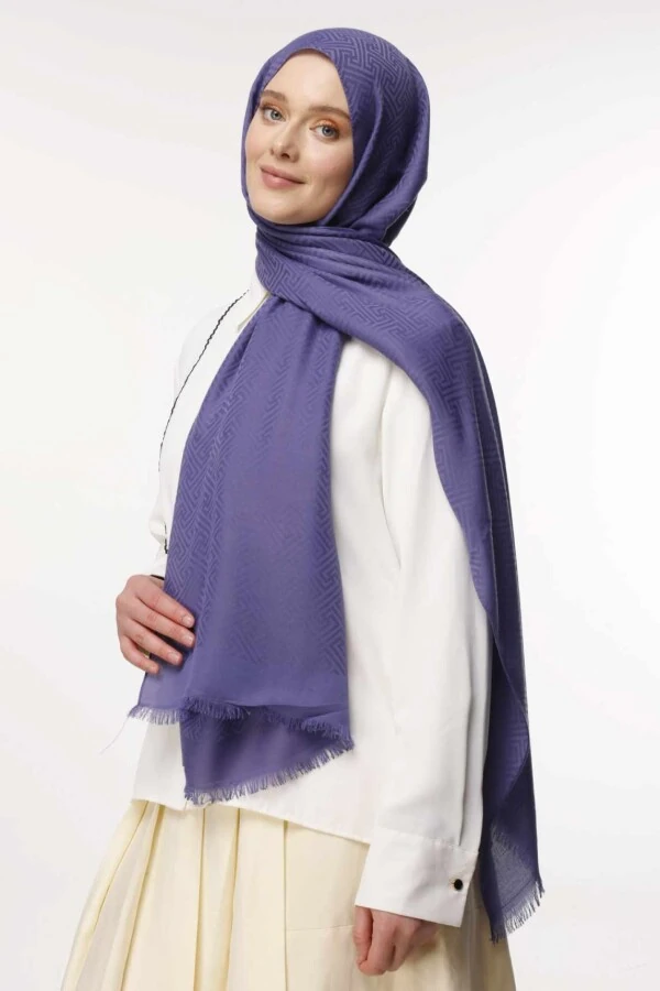 Labirent Desen Şal / Erguvan