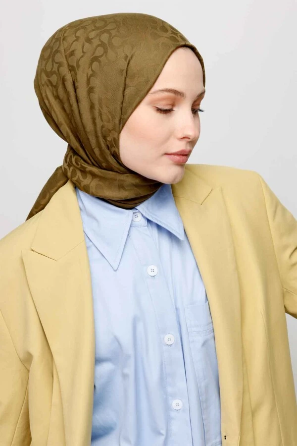 YAĞ YEŞİLİ BLOOM DESEN ŞAL