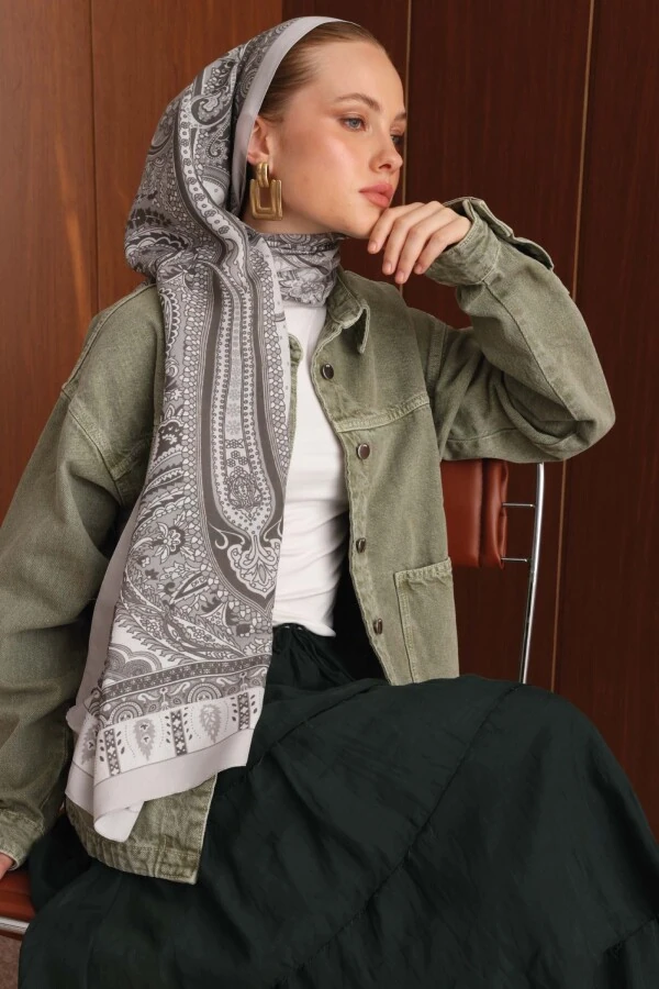 Agate Taşı Floş Viskon Şal