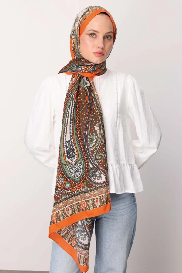 Golden Brown Floş Viskon Şal