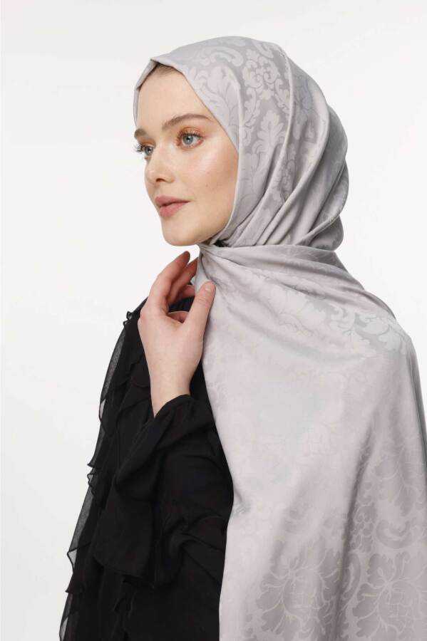 Brokar Desen Şal / Buz Gri