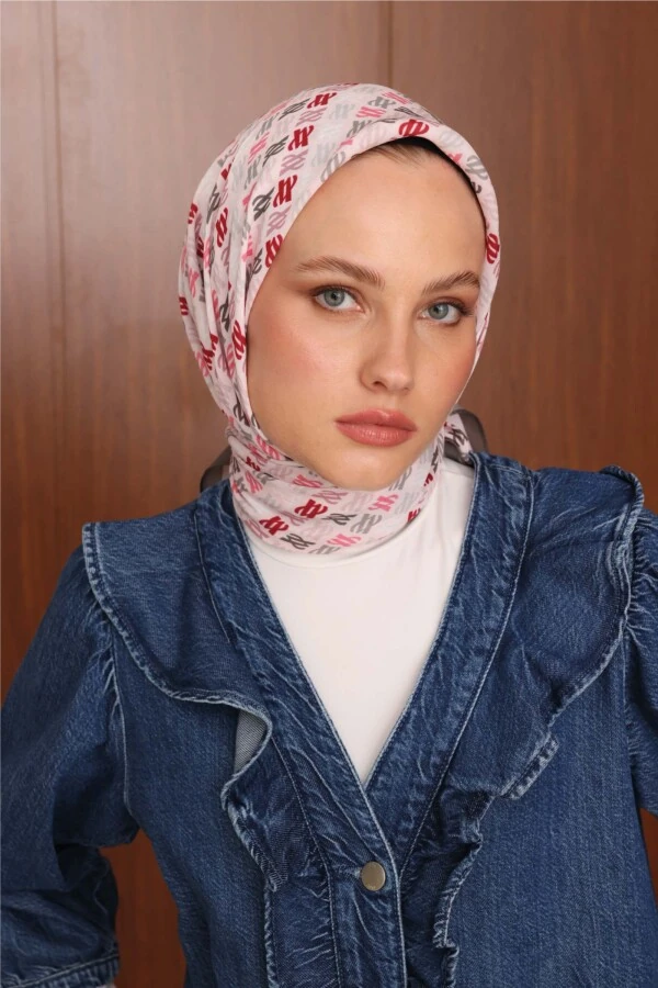 Floş Viskon Eşarp / Kül Pembe