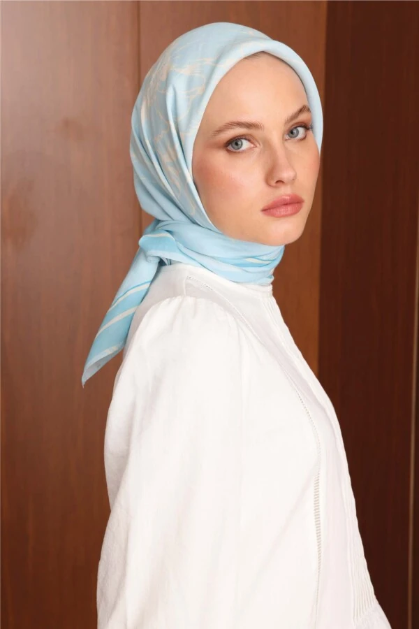 Alice Floş Viskon Eşarp / Mavi