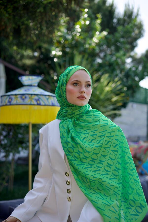 Monogram Desen Şal /Kelly Green