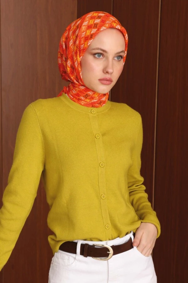 Floş Viskon Eşarp / Orange