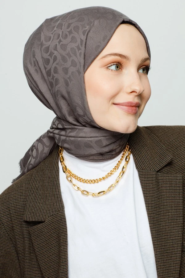 FÜME BLOOM DESEN ŞAL