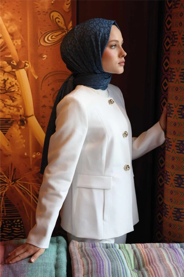 Leopar Desen Şal / İndigo