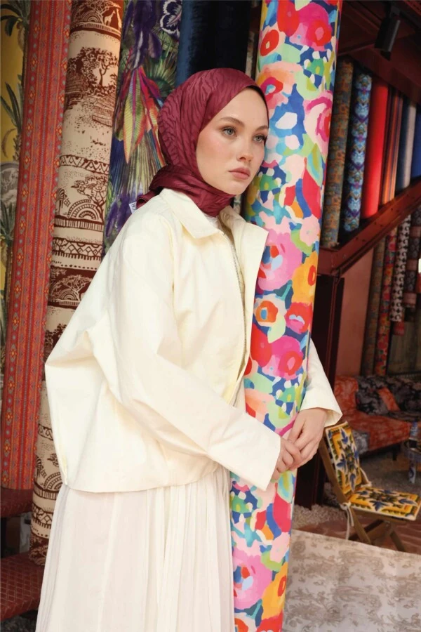 Zebra Desen Şal / Mürdüm