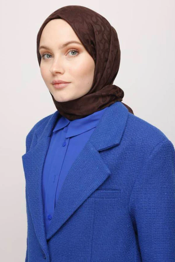 ACI KAHVE BLOOM DESEN ŞAL