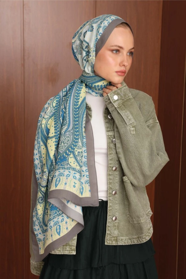 Okyanus Işıltısı Floş Viskon Şal