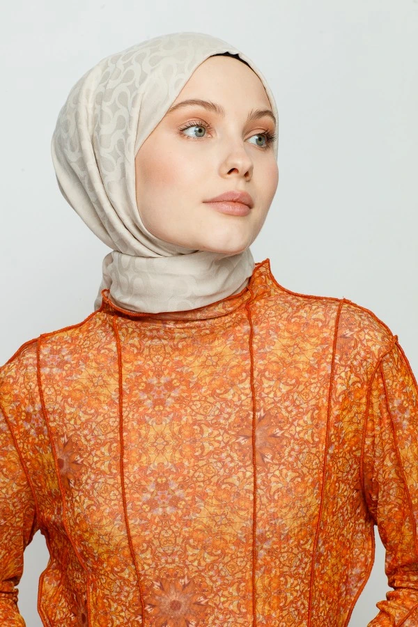 FİL DİŞİ BLOOM DESEN ŞAL