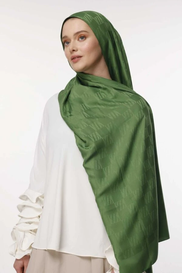 İcon Desen Şal / Enginar Yeşili