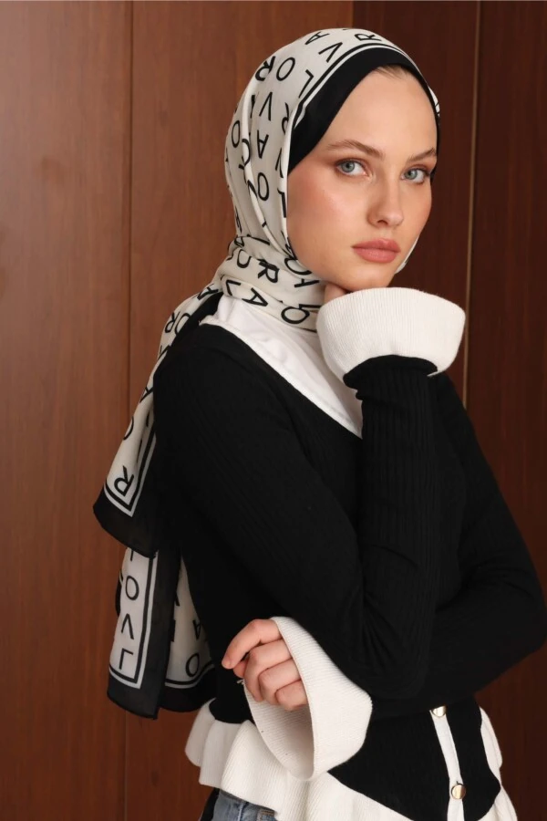 Siyah Floş Viskon Şal