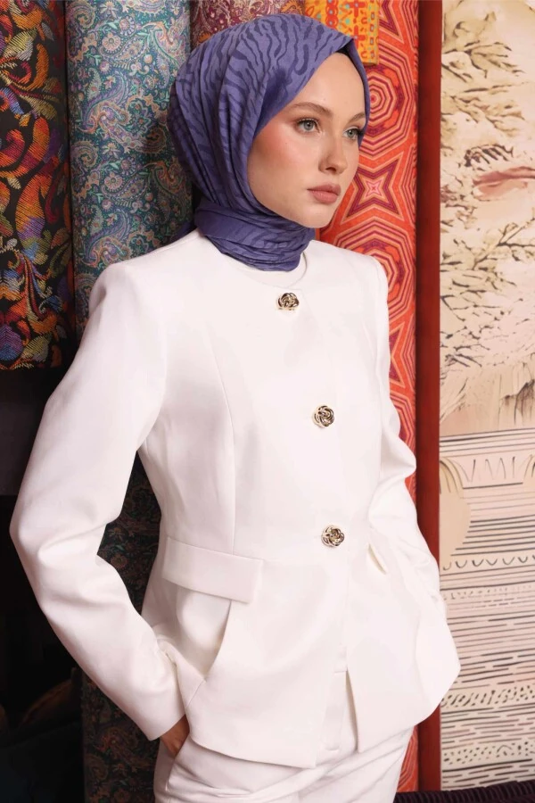 Zebra Desen Şal / Erguvan