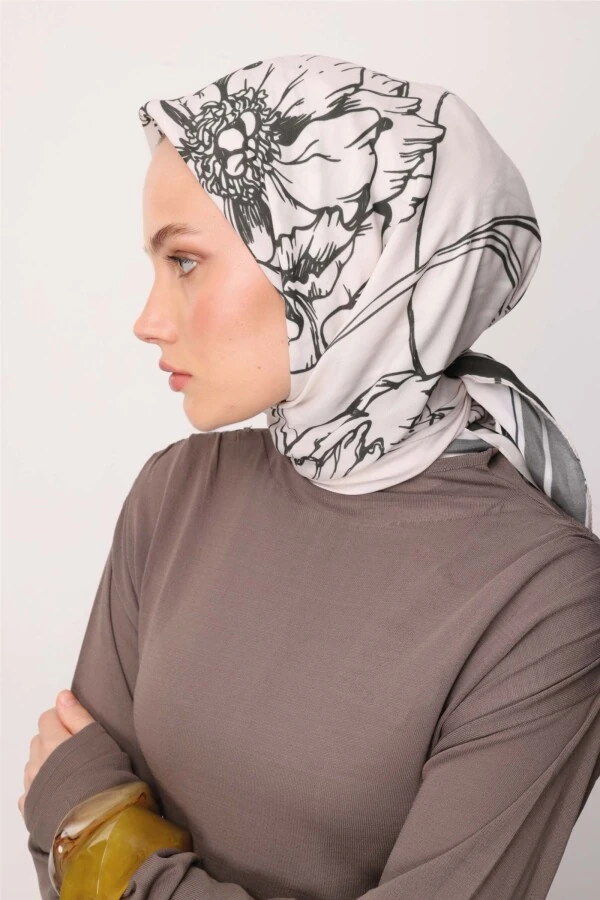 Noire Floş Viskon Eşarp / Siyah