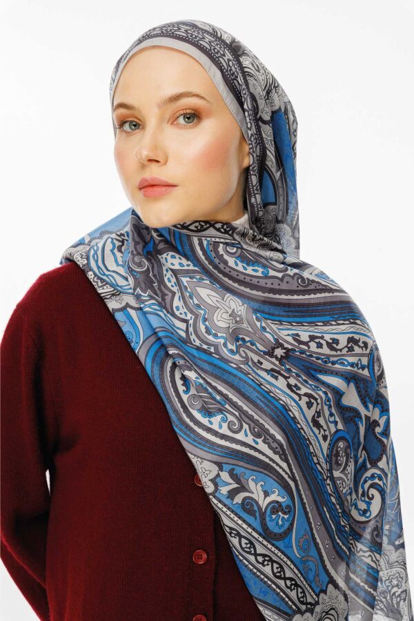 Retro Desen Şal / Fırtına Gri