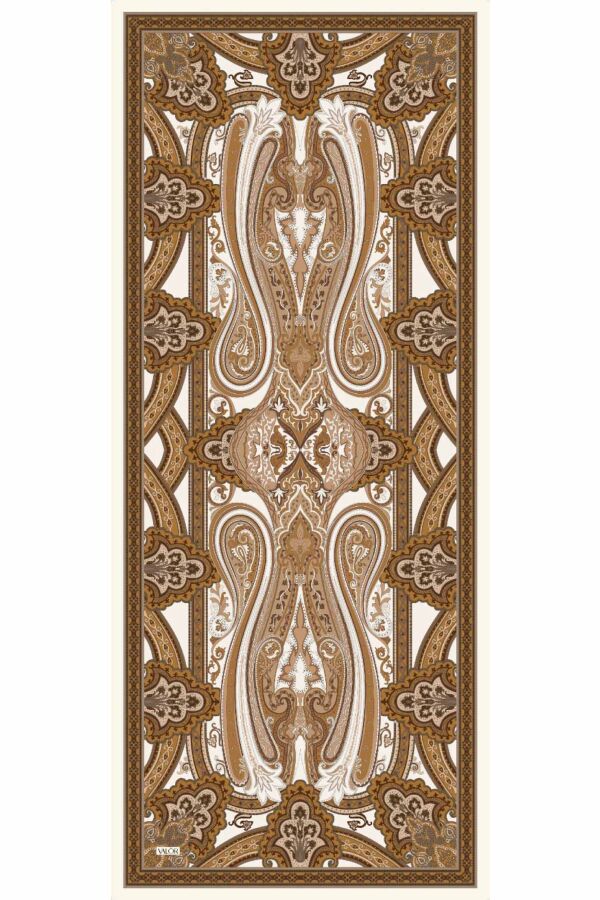 Retro Desen Şal / Sütlü Kahve