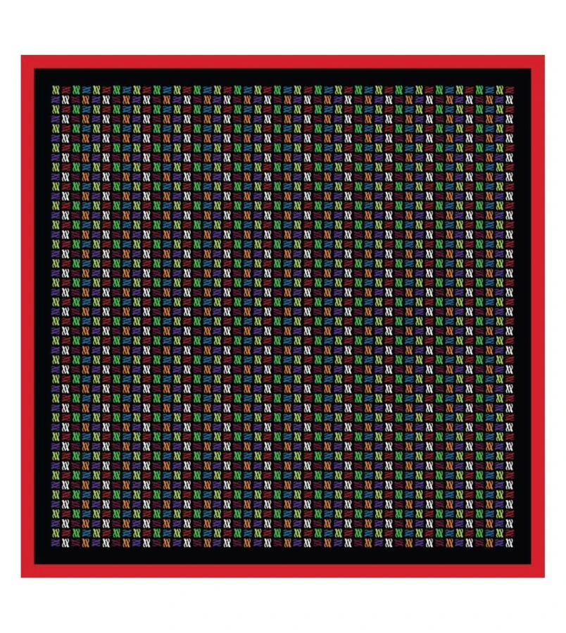 Floş Viskon Eşarp / Siyah-kırmızı