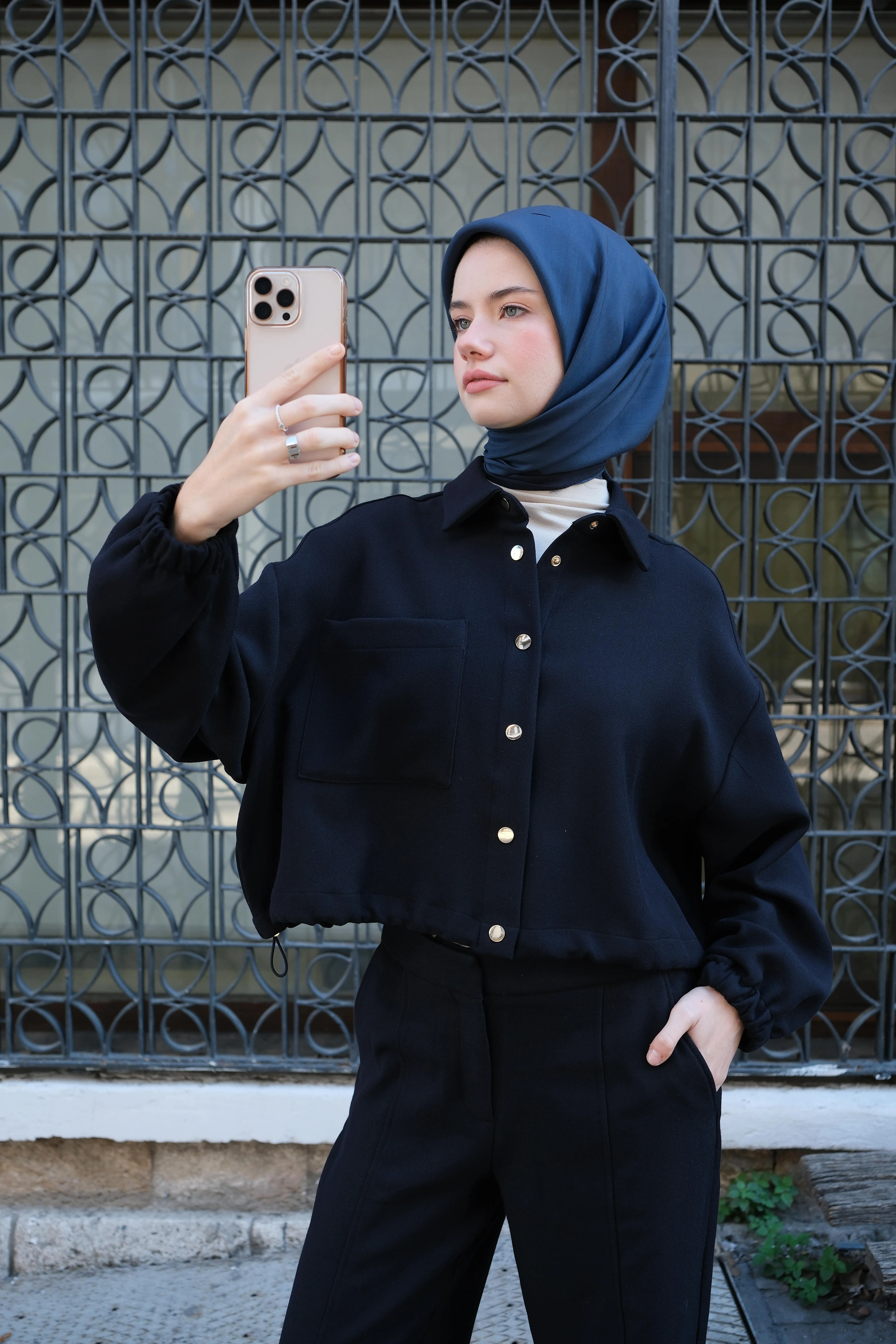 GECE MAVİ FLOŞ VİSKON EŞARP