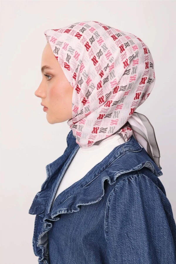 Floş Viskon Eşarp / Kül Pembe