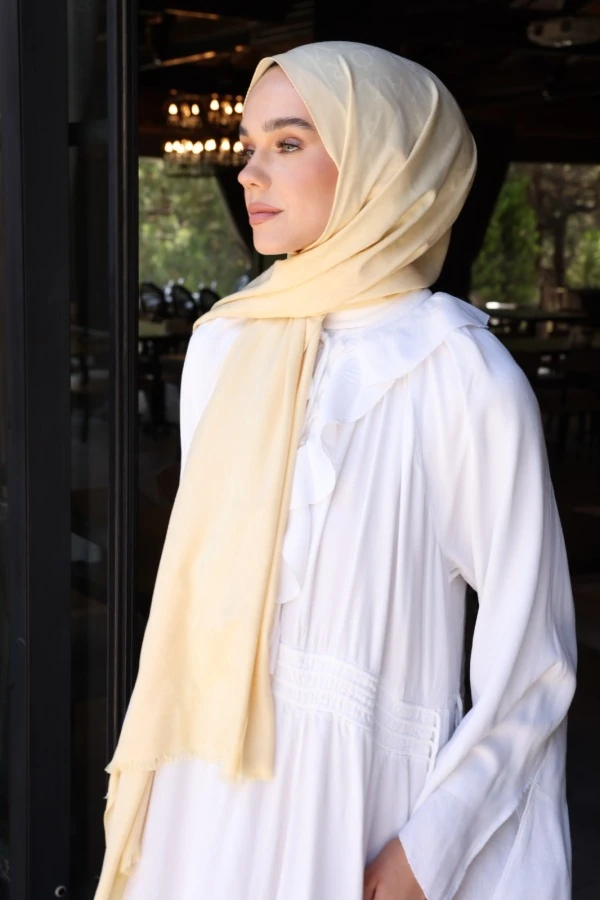 Butter Yellow Monogram Desen Şal