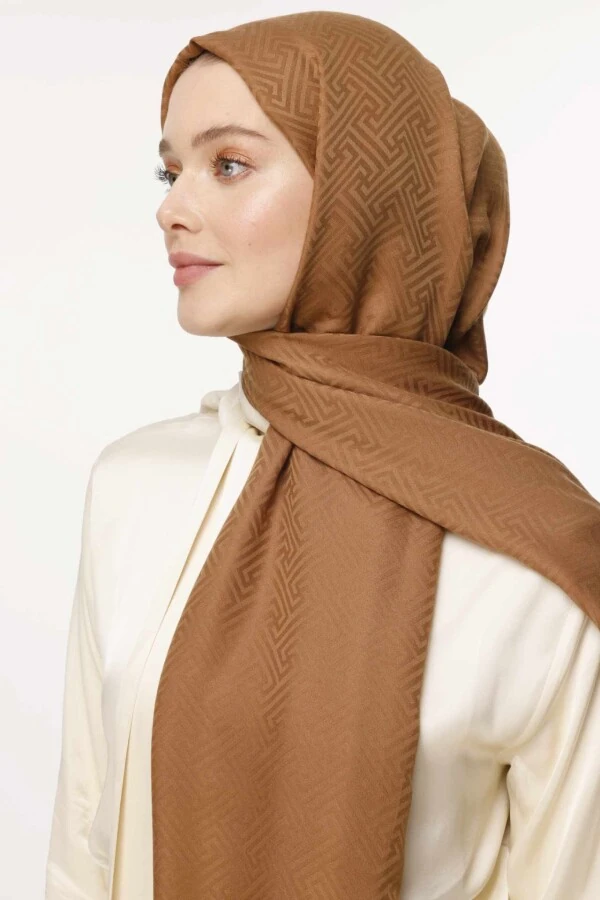 Labirent Desen Şal / Tütün Kahvesi