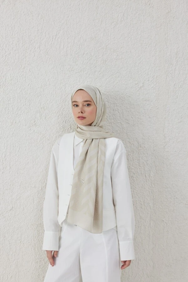 FİL DİŞİ BALIKSIRTI DESEN JAKAR ŞAL