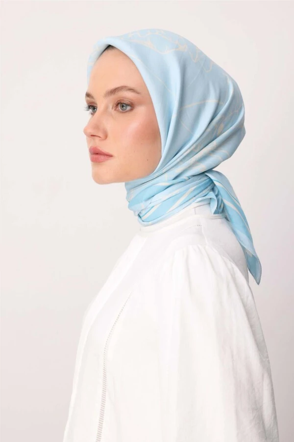 Alice Floş Viskon Eşarp / Mavi