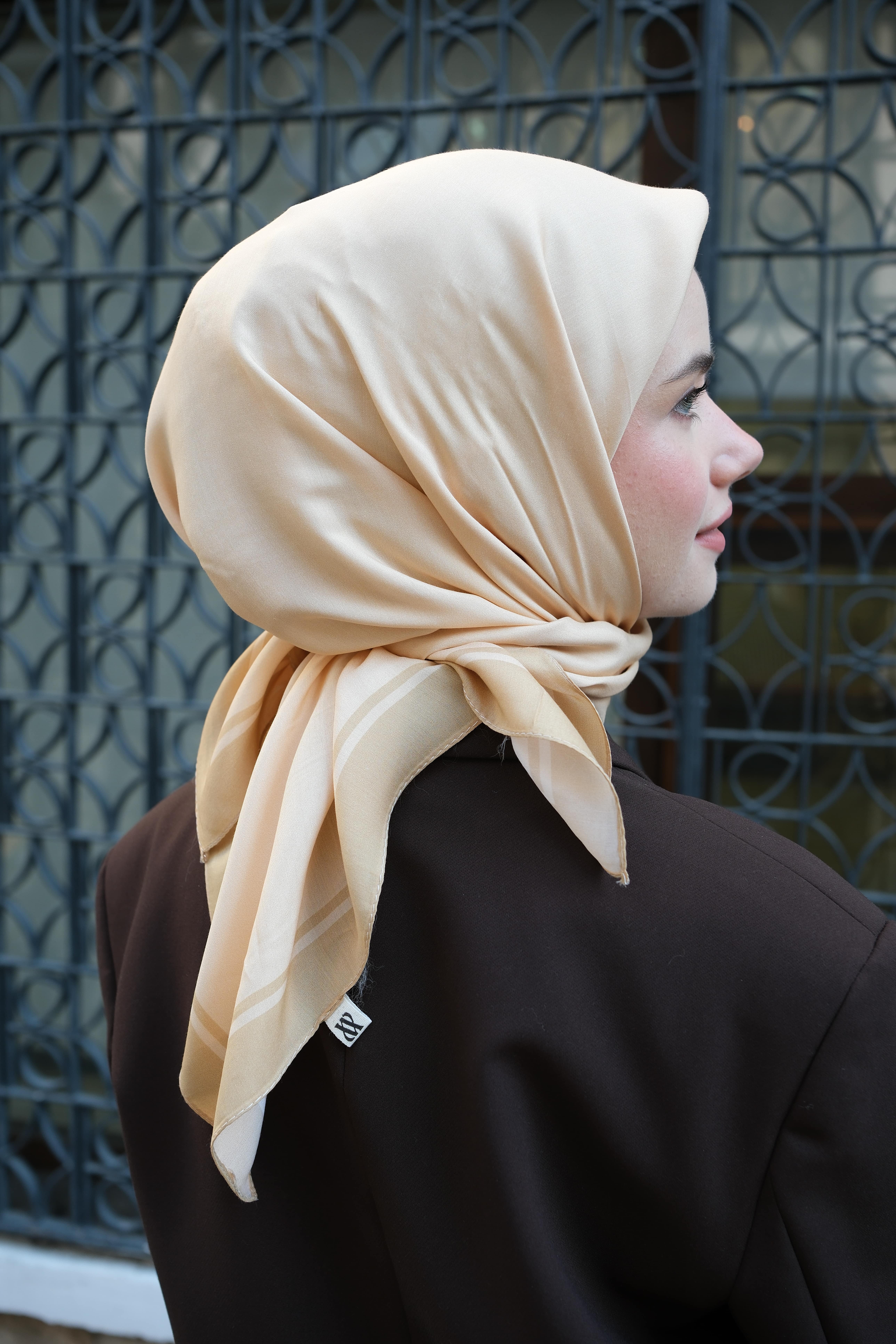 CAMEL FLOŞ VİSKON DESEN EŞARP