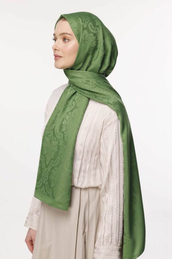 Brokar Desen Şal / Enginar yeşili