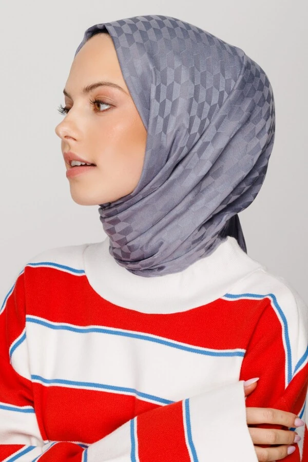 KURŞUNİ QOZA DESEN İPEKSİ JAKAR ŞAL