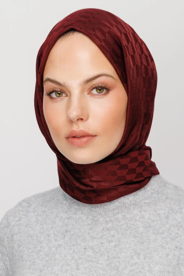 KIZILCIK QOZA DESEN İPEKSİ JAKAR ŞAL