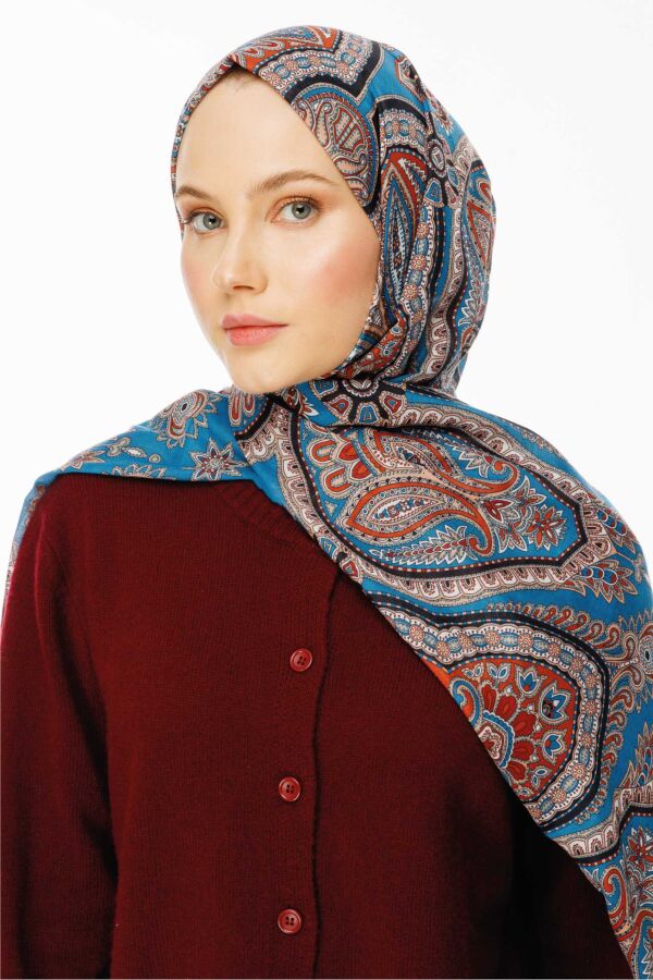 Rustik Desen Şal / Petrol