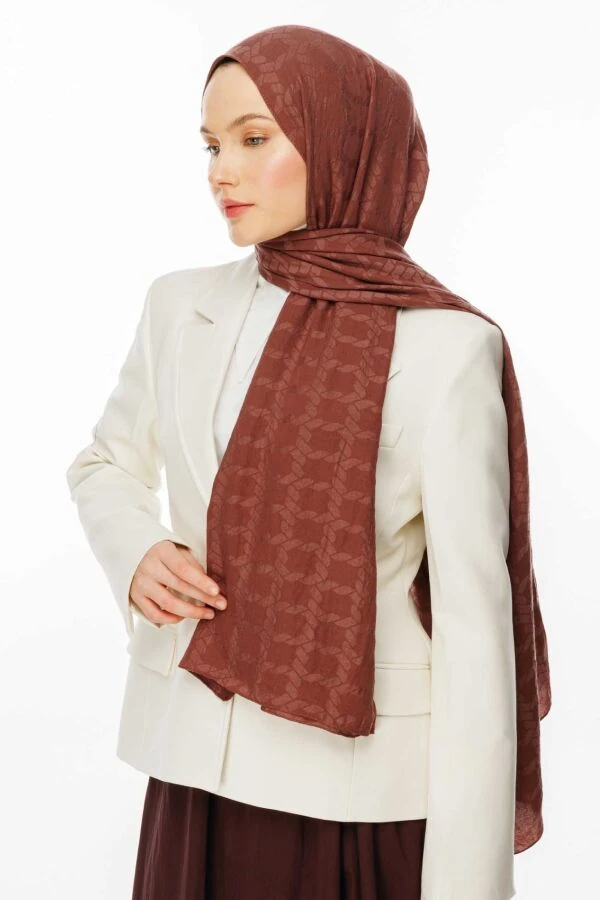 Zincir Desen Pamuk Şal / Dumanlı Lavanta